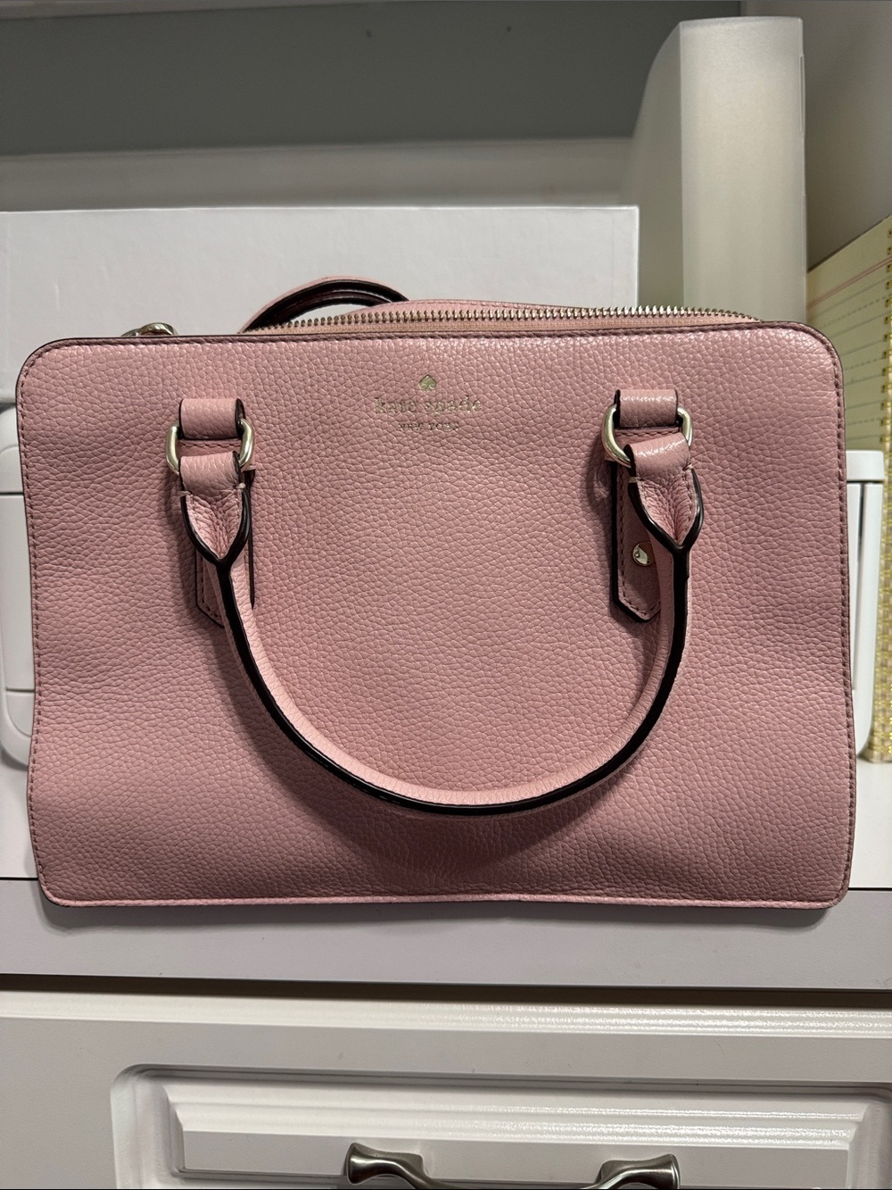 kate spade Pebbled Blush Pink Top-Handle Satchel